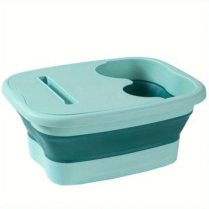 FabFit Foldable Foot Bath Soaking Bucket with Cover – Collapsible Basin, White, Pink or Green