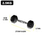 FabFit Hexagonal Rubber Dumbbells Pair – 2.5 kg, 5 kg or 7.5 kg Fixed Weights for Home Gym
