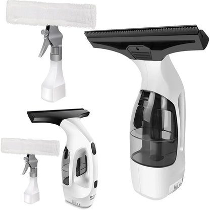 FabFit Cordless Window Vacuum Cleaner – Electric Squeegee with 300 ml Spray Bottle for Glass
