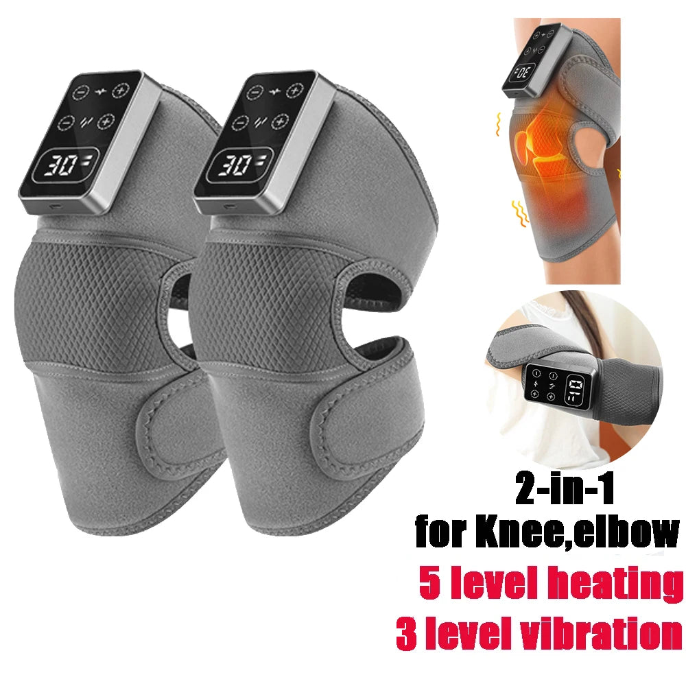 FabFit Heated Knee Massager Pads – 3 Heat Levels 45–65°C, Vibration, 4000mAh, Single or Pair