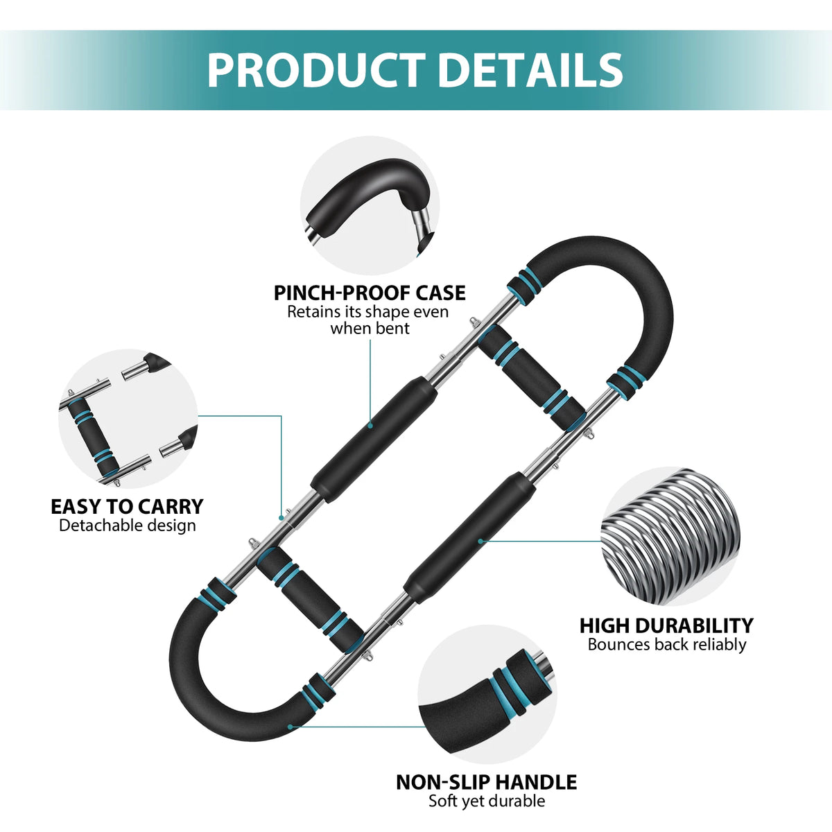 FabFit Twister Arm Trainer – 3 Adjustable Resistance Levels, 30–50 kg (66–110 lb), Chest & Arms