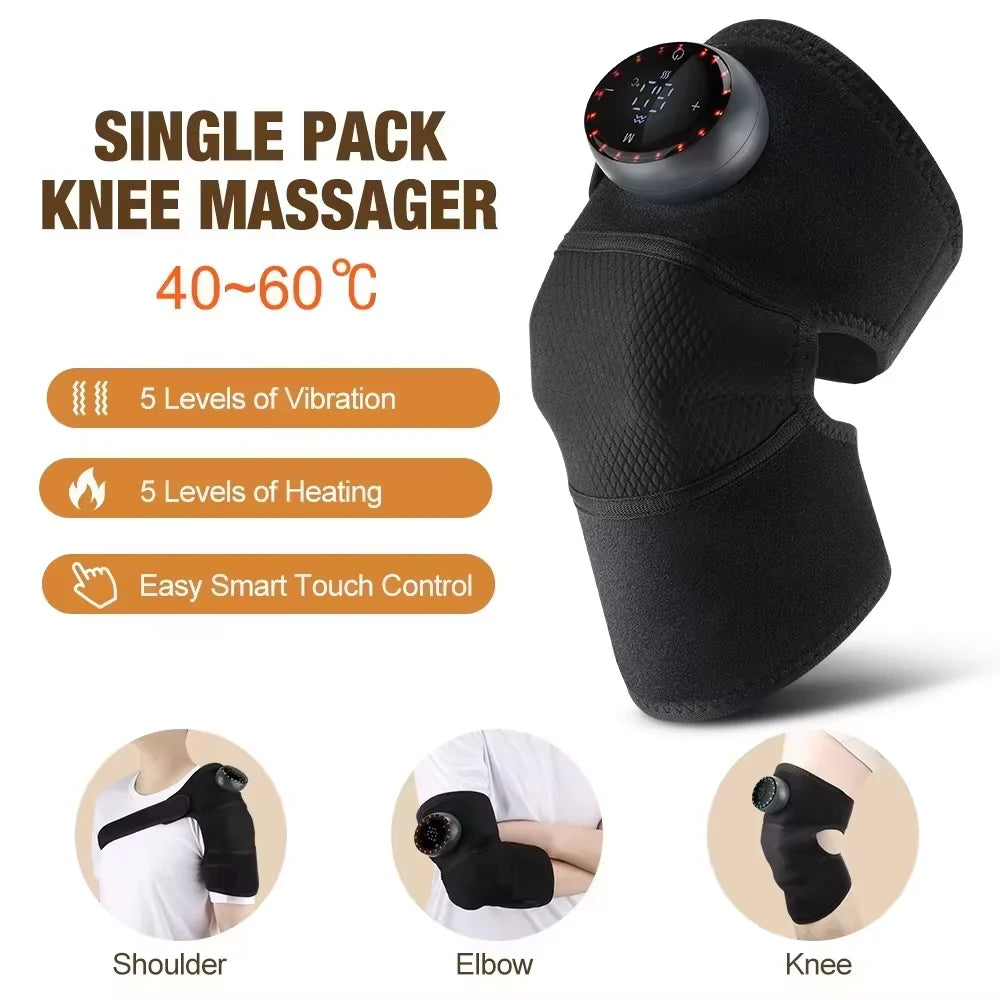 FabFit Cordless Heated Knee & Shoulder Massager – 3 Heat Levels 45–65°C, 3 Vibration Modes