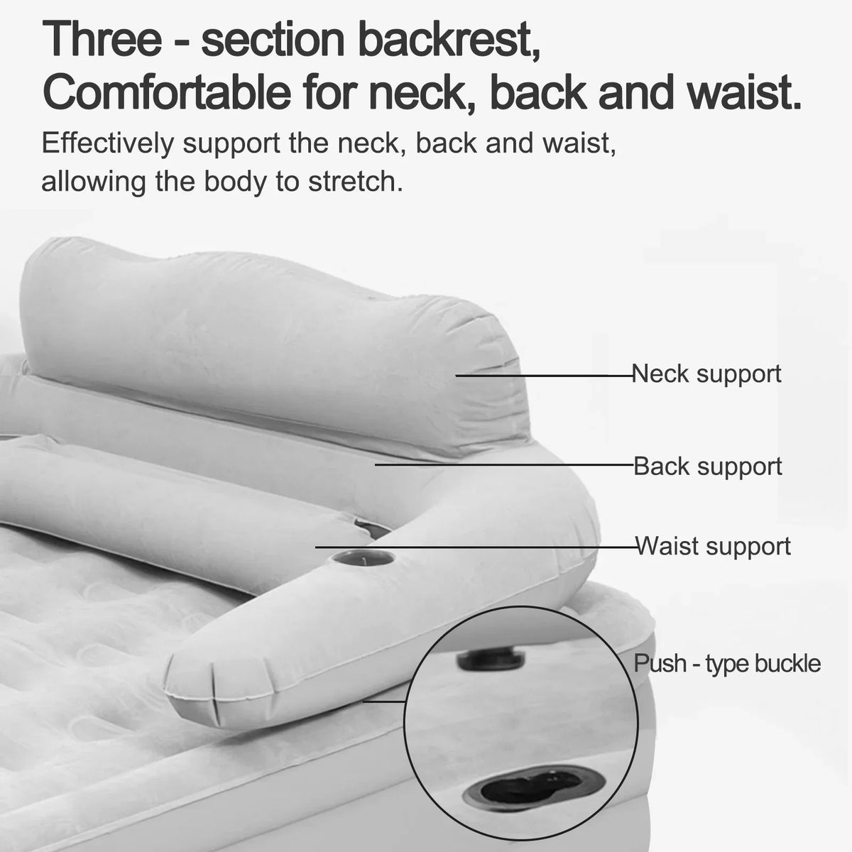 FabFit 2 Person Inflatable Camping Mattress with Built-In Pump – 203 x 152 x 48 cm PVC Air Bed