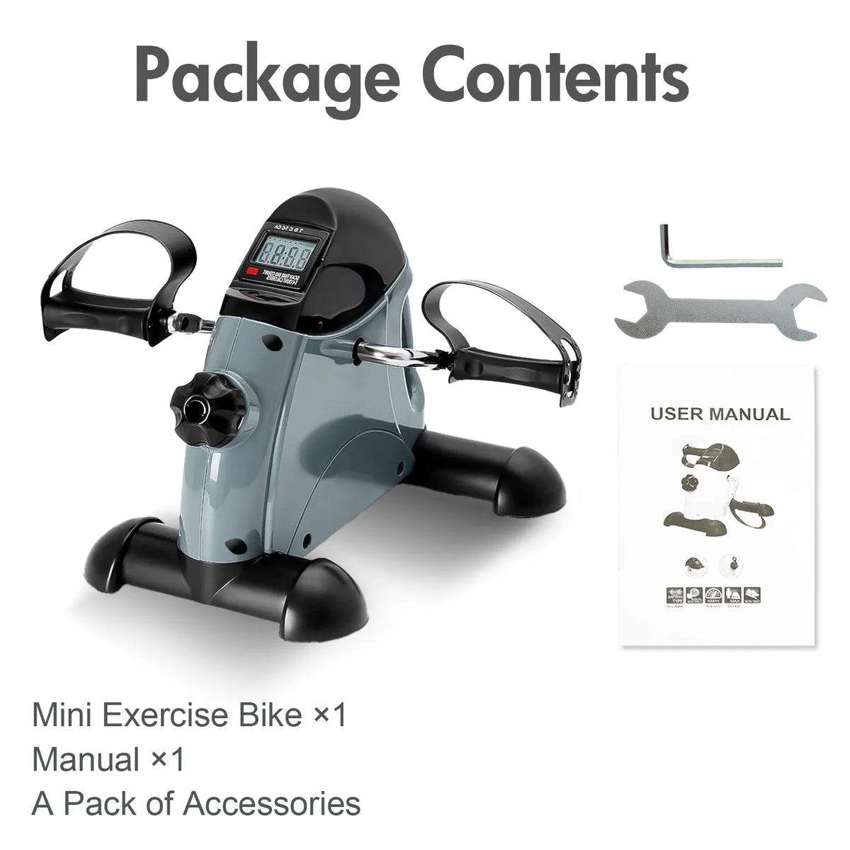FabFit Mini Pedal Exerciser with LCD Display – Under Desk Bike for Leg & Arm Workouts, 4 Colours