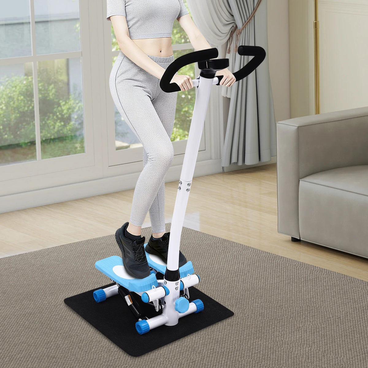FabFit Fitness Stepper with Handlebars – 150 kg Max User Weight, Resistance Bands, Home Cardio