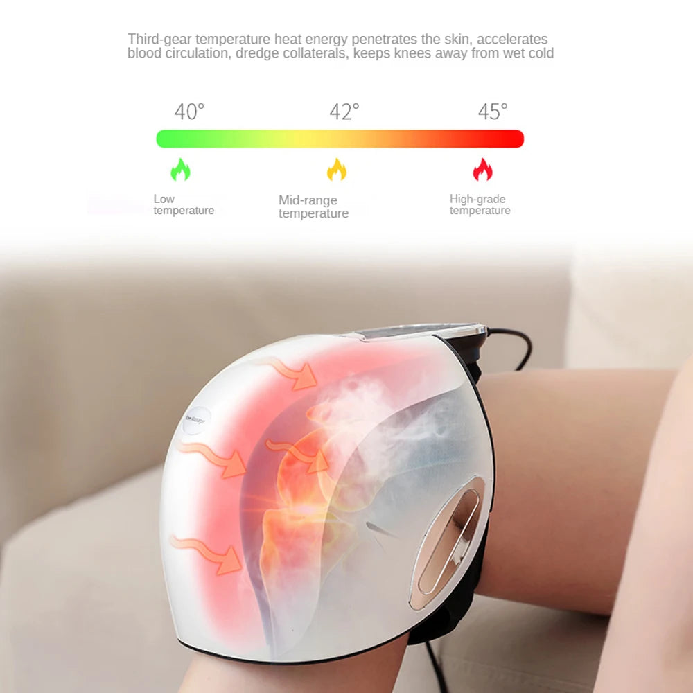 FabFit Cordless Heated Knee Massager – 3 Heat Levels, Vibration, 2000 mAh Rechargeable Wrap