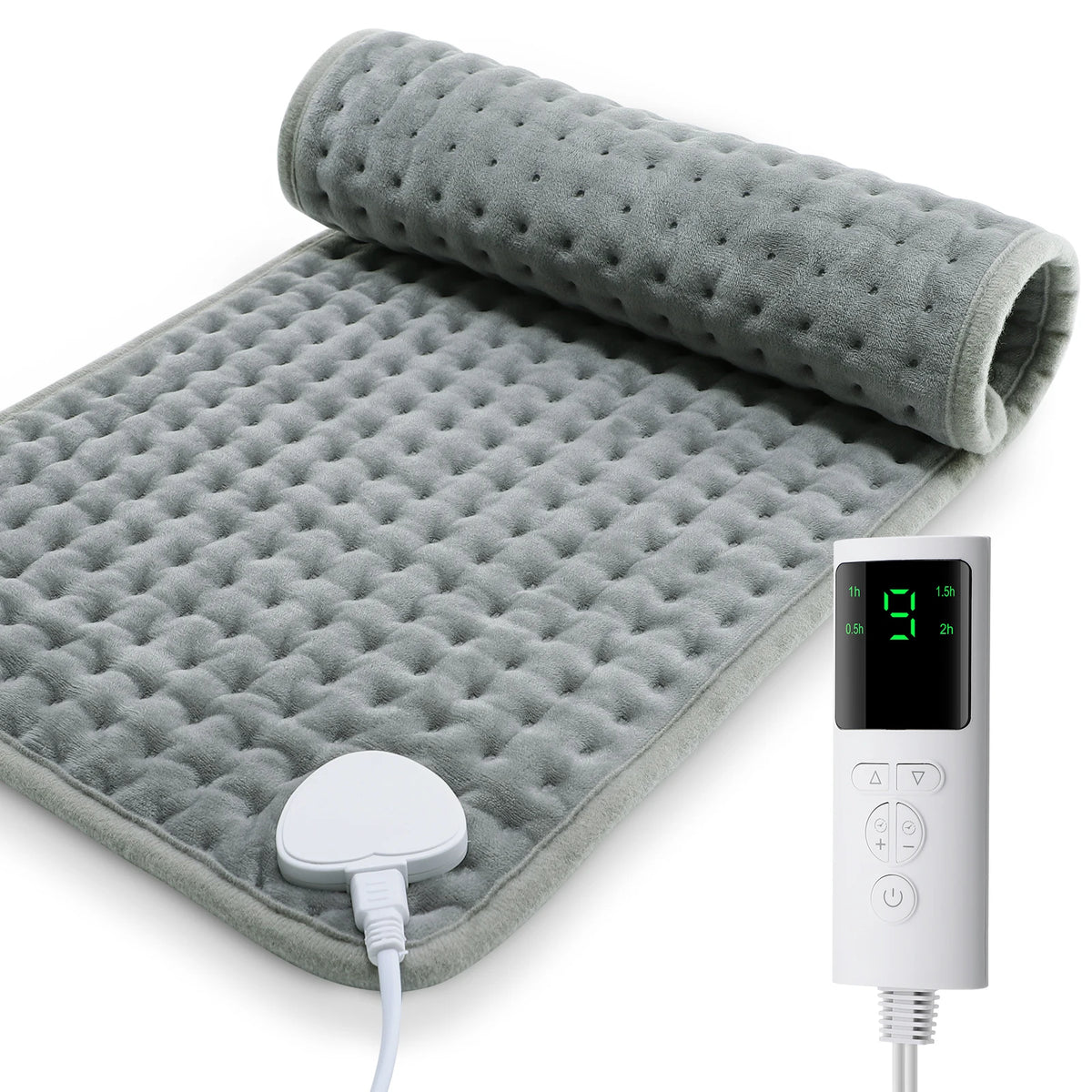 FabFit Electric Heating Pad 60 x 30 cm – 9 Heat Levels, 75 W, Soft Microplush Cover, UK Plug