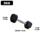 FabFit Hexagonal Rubber Dumbbells Pair – 2.5 kg, 5 kg or 7.5 kg Fixed Weights for Home Gym