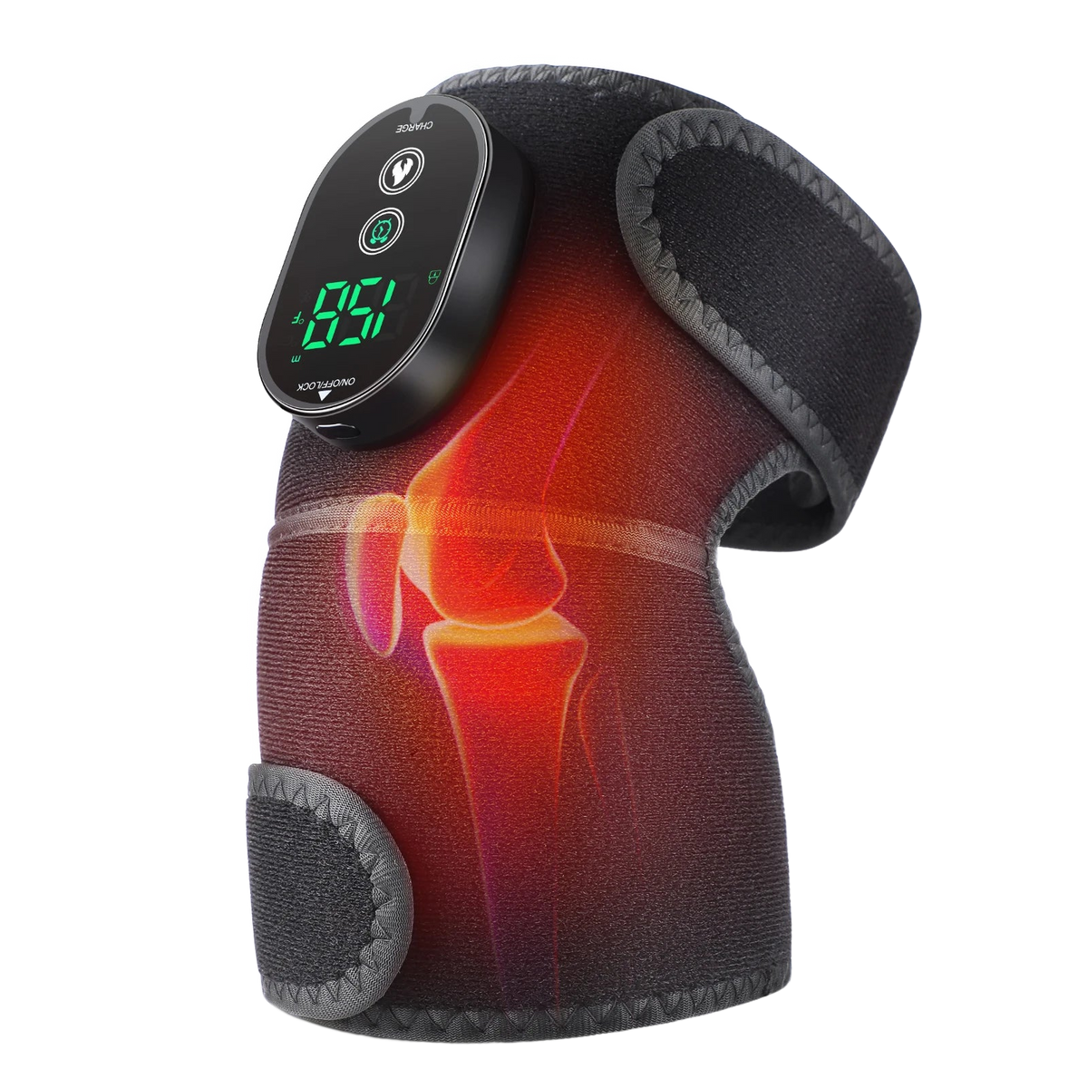 FabFit Electric Heated Knee Massager – Warming Wrap Pad for Knee, Elbow & Shoulder, Polyester