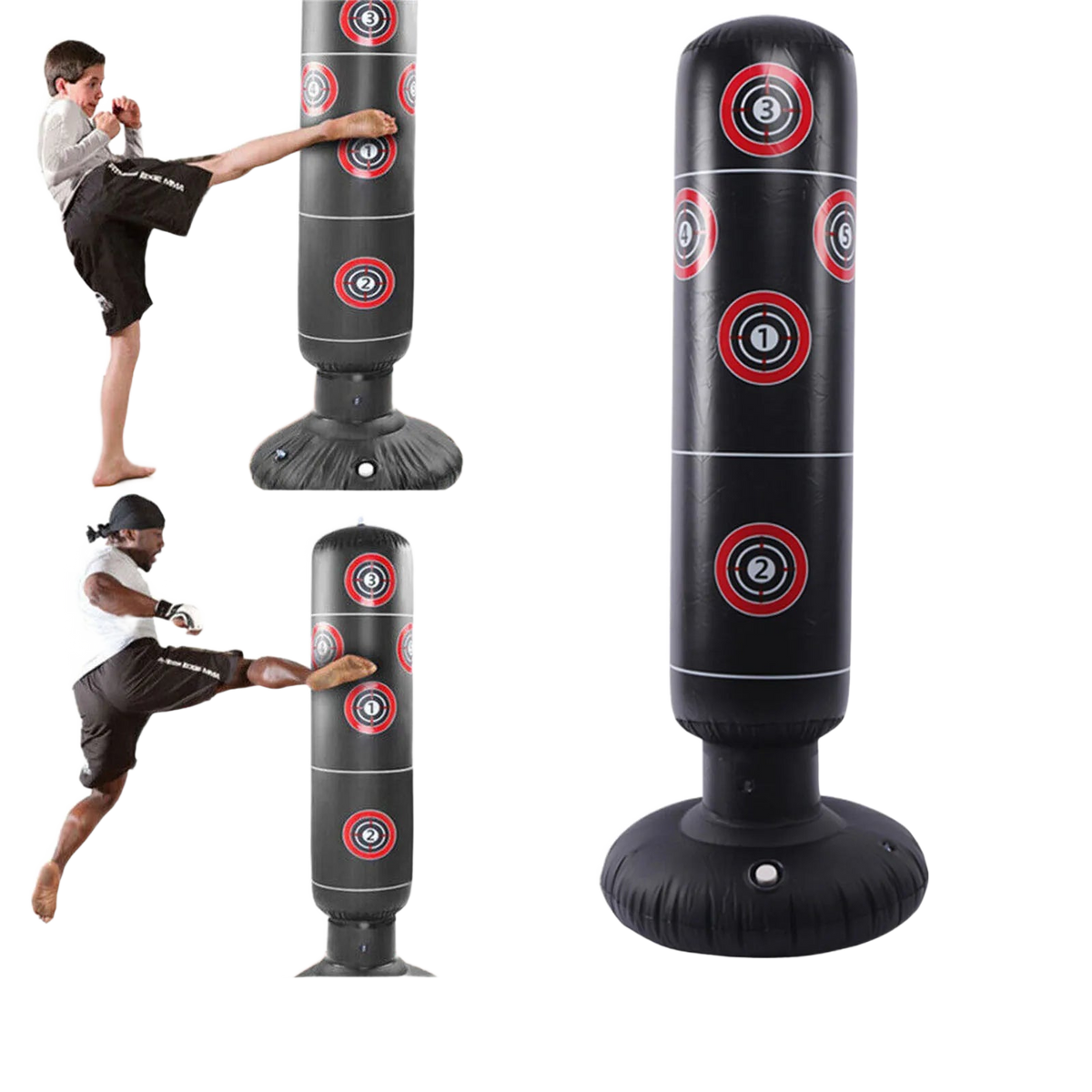 FabFit Inflatable Self-Standing Punch Bag 160cm – Boxing & Kick Training Target for Adults