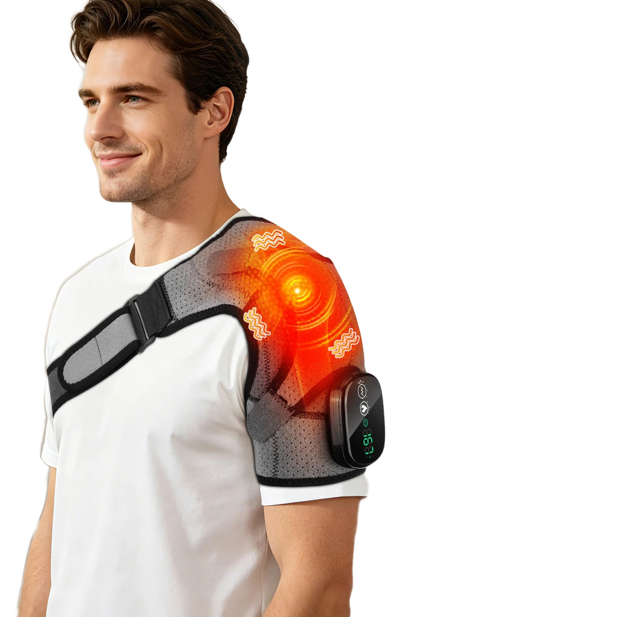FabFit Heated Knee Massager Wrap – 3 Heat Levels 45–65°C, Vibration, 4000mAh Rechargeable