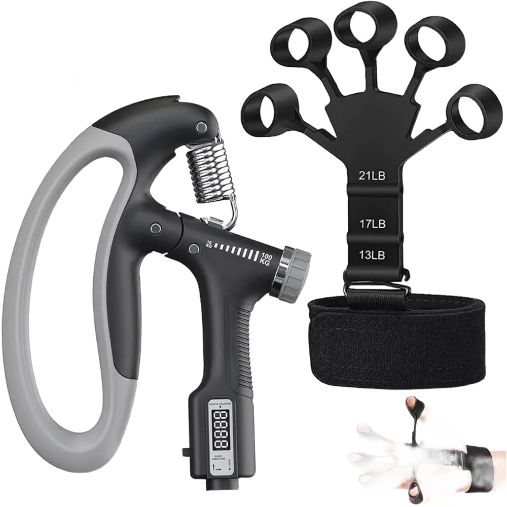 FabFit Adjustable Hand Grip Strengthener 10–100 kg – Forearm, Wrist & Finger Trainer