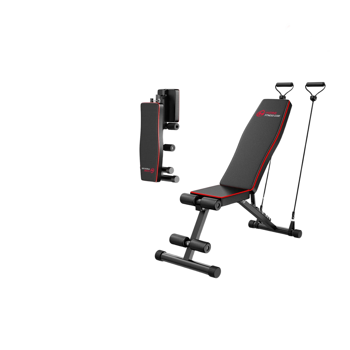 FabFit Adjustable Weight Bench 7 Positions – Folding Exercise Bench, 300 kg Limit, Steel Frame