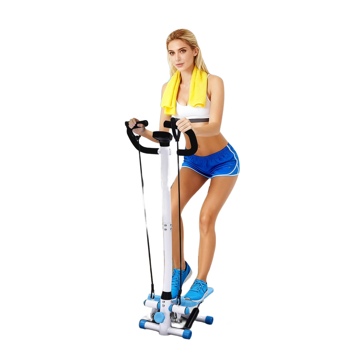 FabFit Fitness Stepper with Handlebars – 150 kg Max User Weight, Resistance Bands, Home Cardio