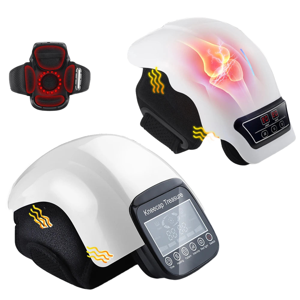 FabFit Cordless Heated Knee Massager – 3 Heat Levels, Vibration, 2000 mAh Rechargeable Wrap