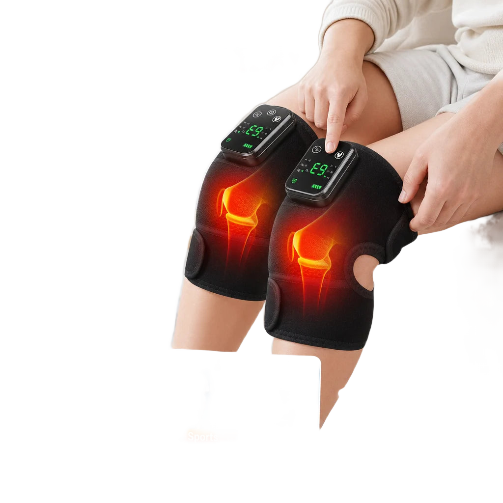 FabFit Rechargeable Heated Knee Massager – 3-in-1 Shoulder, Knee & Elbow Wrap, 5000mAh Option