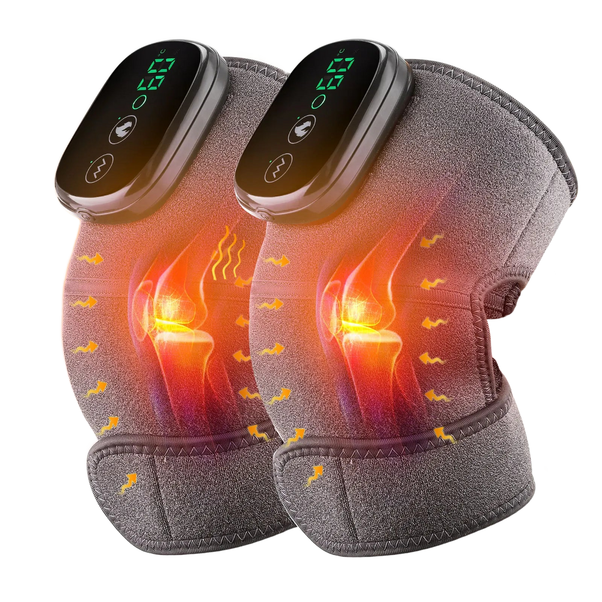 FabFit Heated Knee Massager Pads – 3 Heat Levels 45–65°C, Vibration, 4000mAh, Single or Pair
